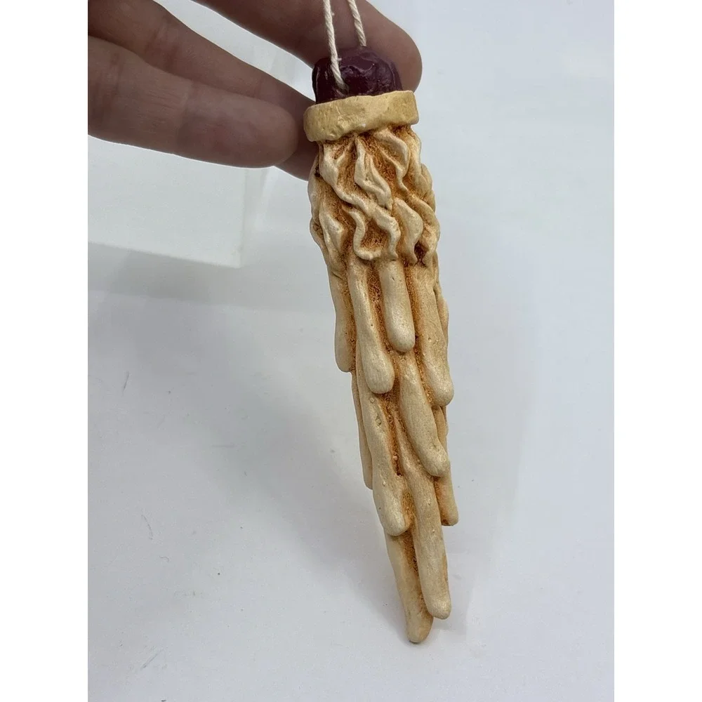 Vintage Long Twisted Beard Rustic Santa Christmas Ornament - 5